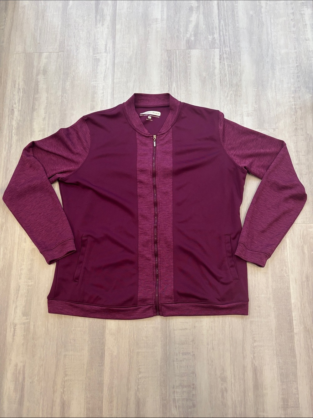 Pebble Beach Deep Plum Jacket Dry Luxe Performance XLarge Full Zipper